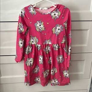 Pink Unicorn Print Dress
